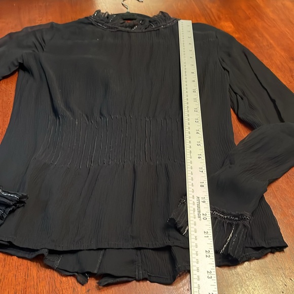 Elie Tahari sheer black blouse size small - Picture 6 of 8